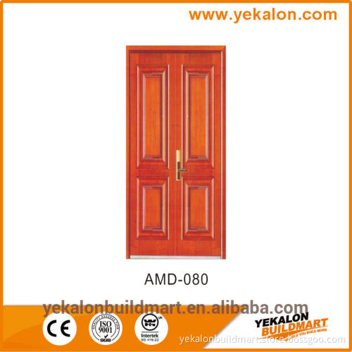 Yekalon AMD-080 wood finish Armored door pannel series security steel double door